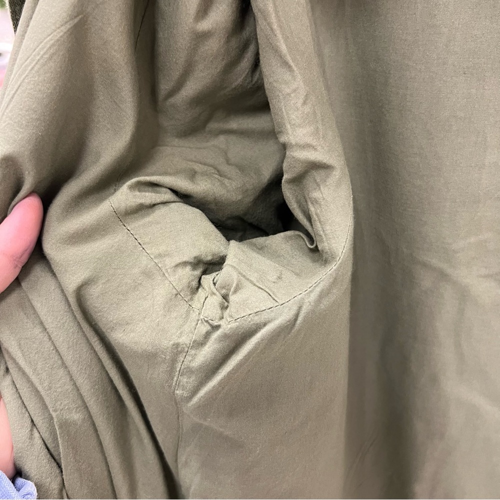 Garnet Hill Relaxed Linen Top Coat Jacket Green Size 16 - Picture 15 of 16